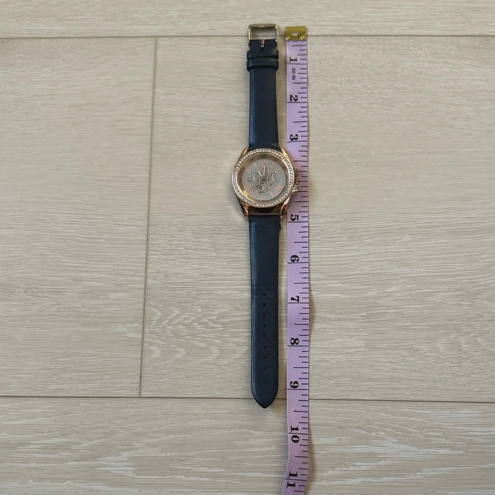 3/$10 Jessica Carlyle Women's Rose Gold Watch with Blue Strap